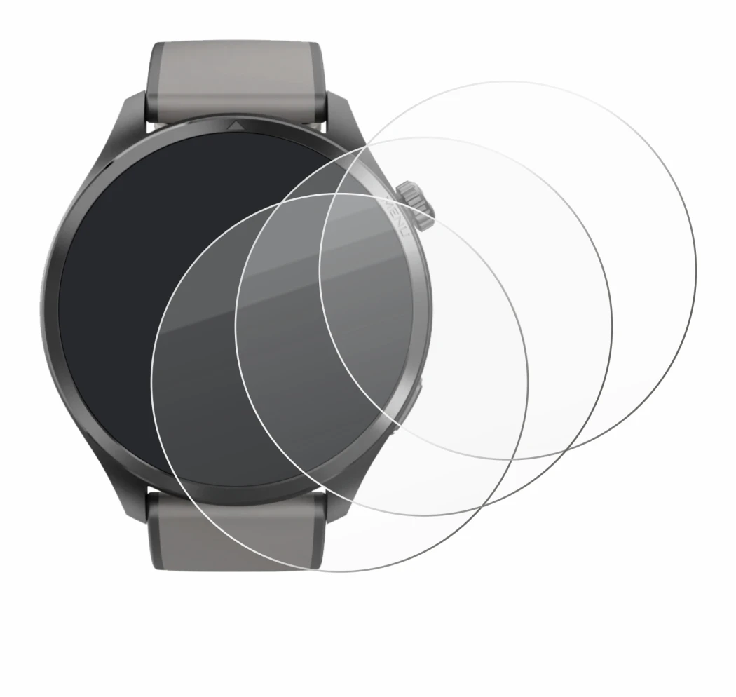 Abbildung des Geräts Hama Smartwatch 9000 mit einer Vielzahl des Displayschutzes.