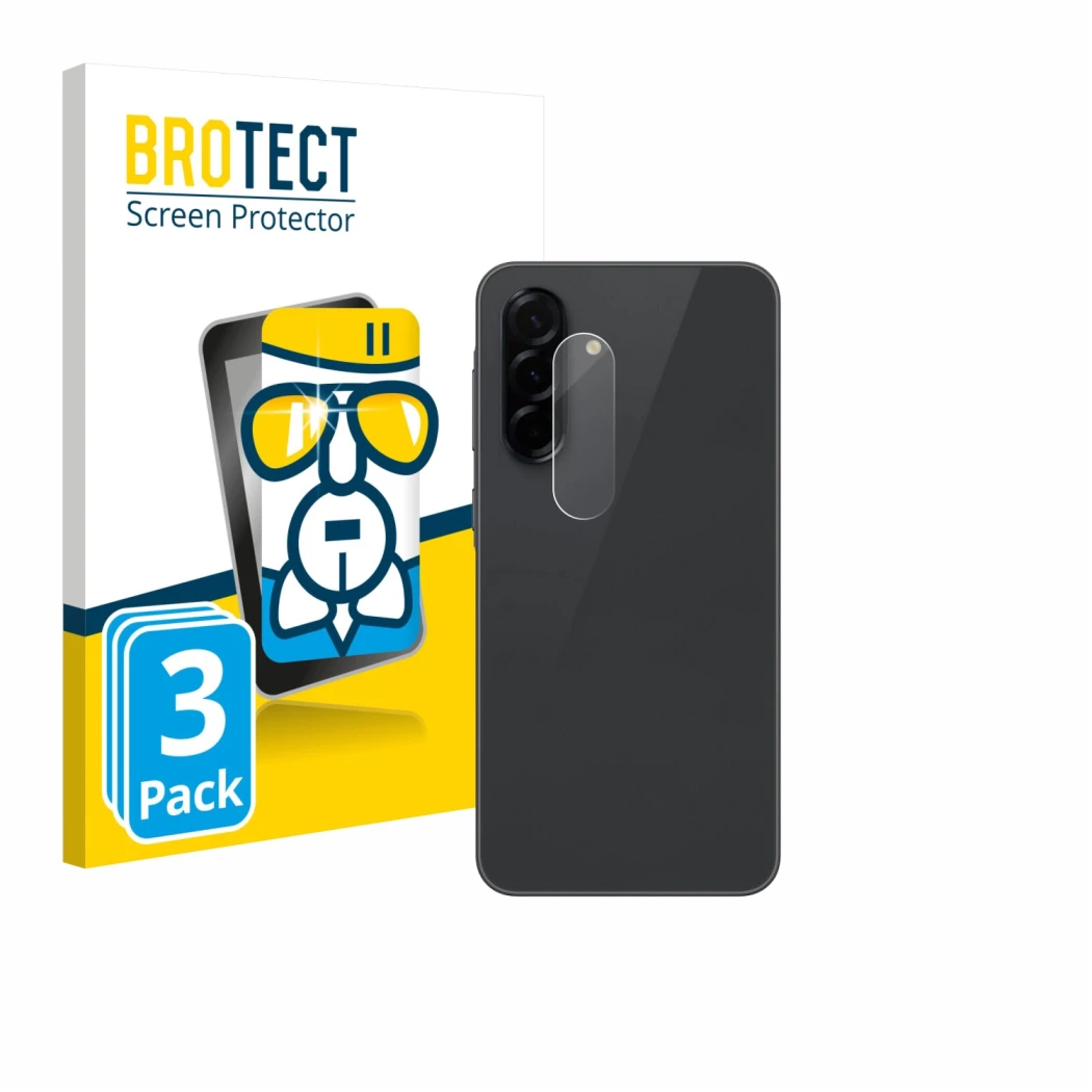 Vorderseite einer Produktverpackung mit dem Markenlogo BROTECT. Daneben ist das Gerät Samsung Galaxy A36 5G (NUR Kameraschutz)