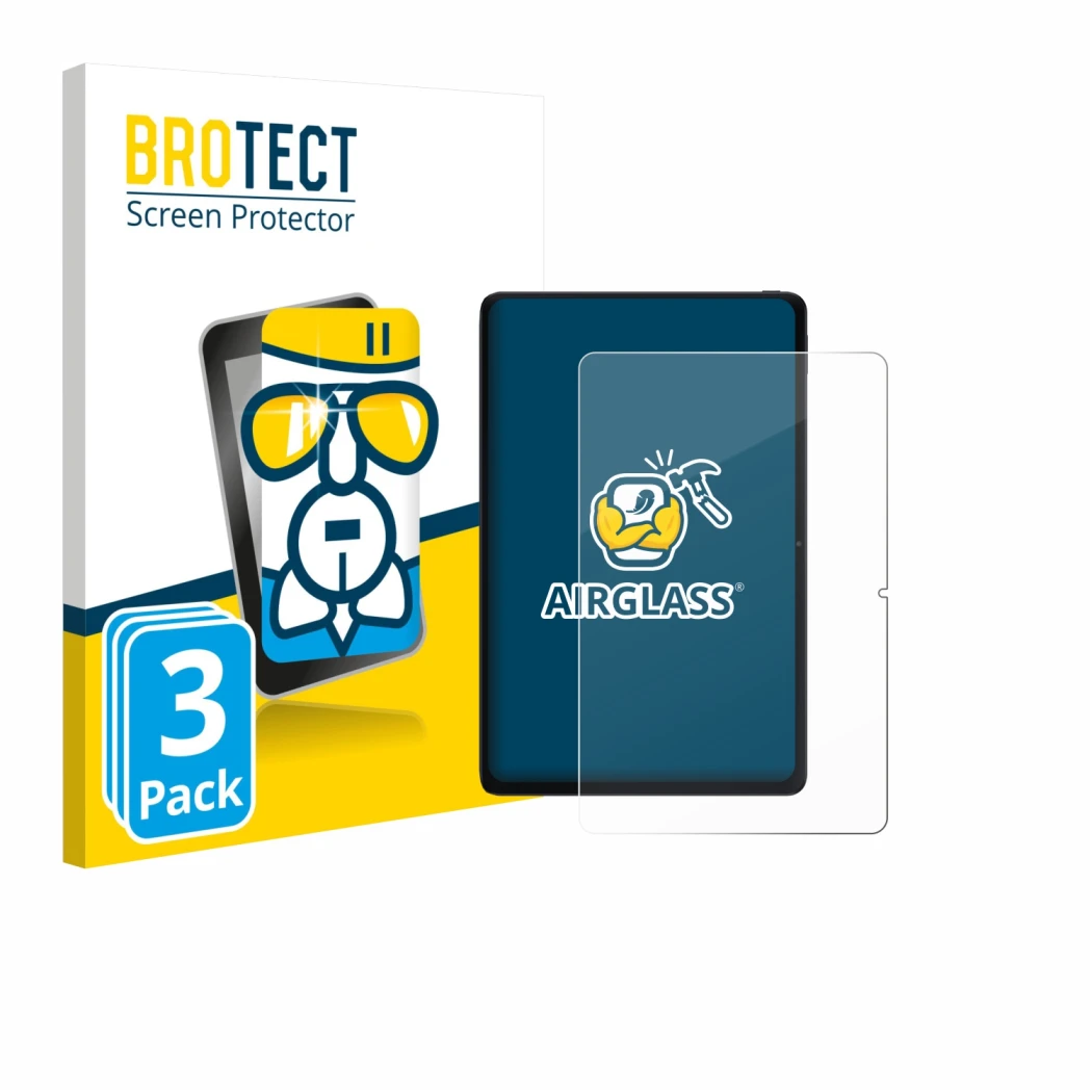 Vorderseite einer Produktverpackung mit dem Markenlogo BROTECT. Daneben ist das Gerät Xiaomi POCO Pad 12.1