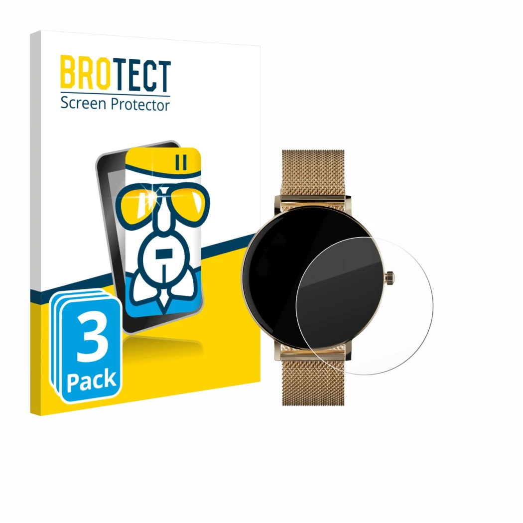 Vorderseite einer Produktverpackung mit dem Markenlogo BROTECT. Daneben ist das Gerät ZenWatch Venice Pro mit dem zugehörigen 