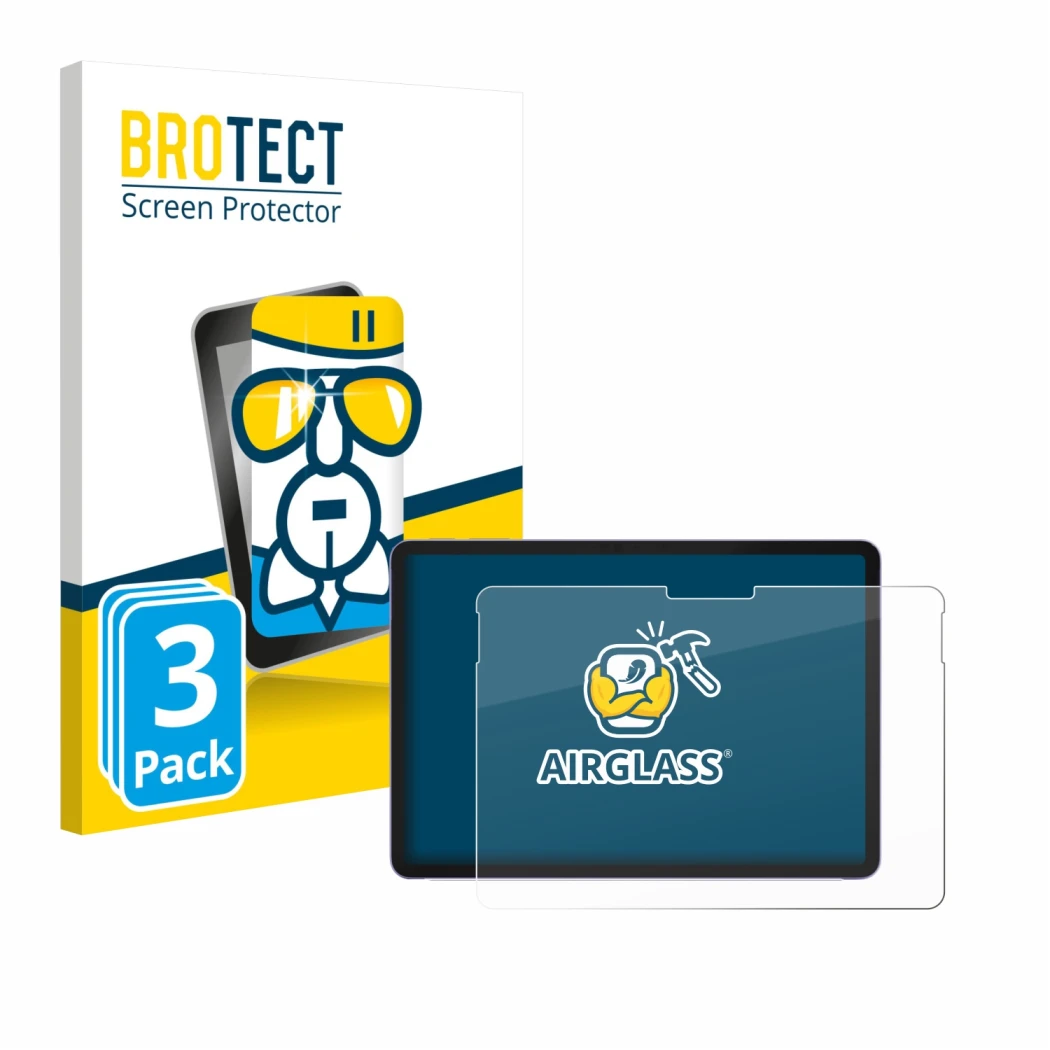 Vorderseite einer Produktverpackung mit dem Markenlogo BROTECT. Daneben ist das Gerät Microsoft Surface Pro 12 mit dem zugehör