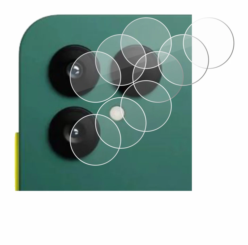 Abbildung des Geräts Fairphone 6 (NUR Kamera) mit einer Vielzahl des Displayschutzes.