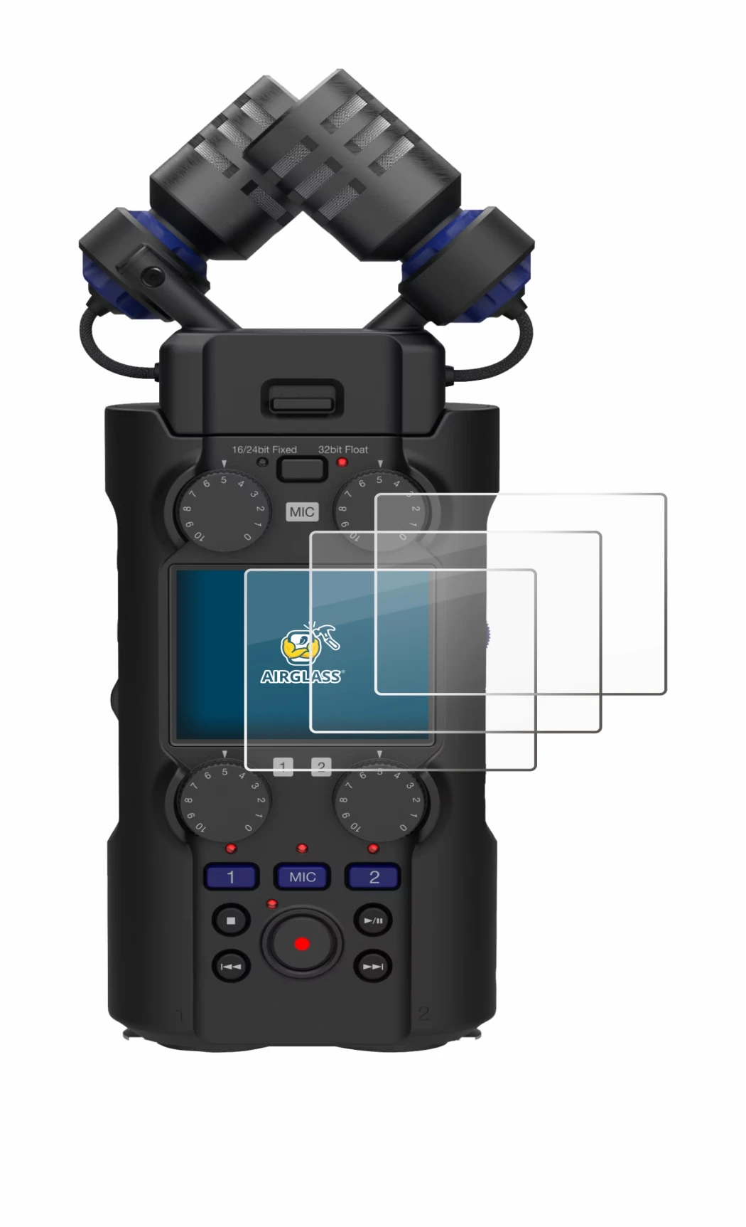 Abbildung des Geräts Zoom H5 Studio mit einer Vielzahl des Displayschutzes.