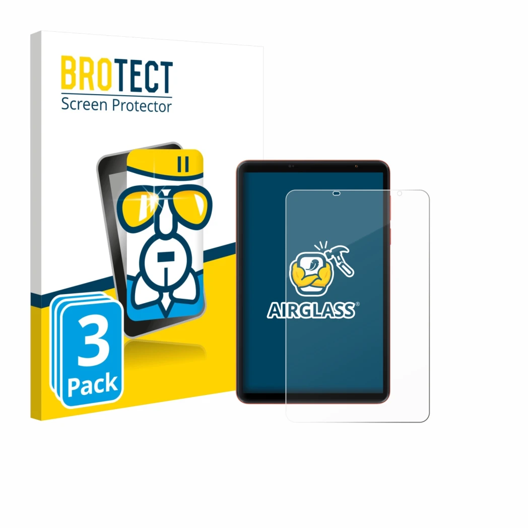 Vorderseite einer Produktverpackung mit dem Markenlogo BROTECT. Daneben ist das Gerät Blackview Zeno 1 8