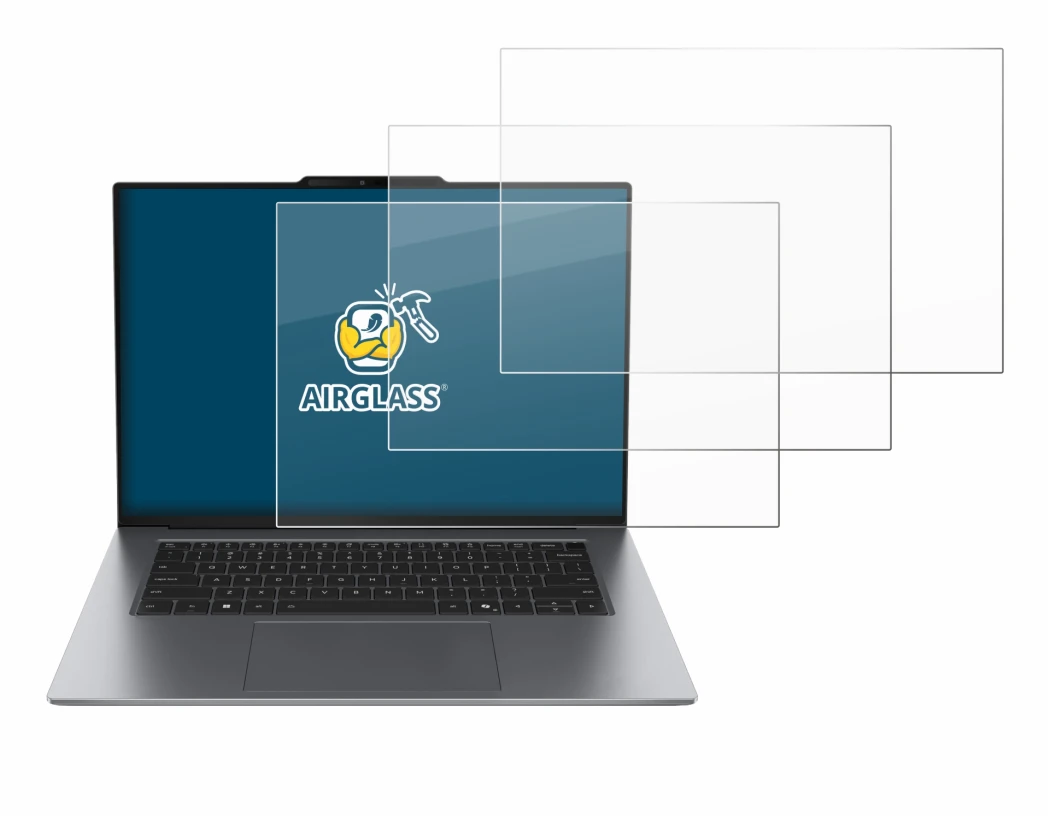 Abbildung des Geräts Lenovo ThinkPad X9 14 G1 mit einer Vielzahl des Displayschutzes.