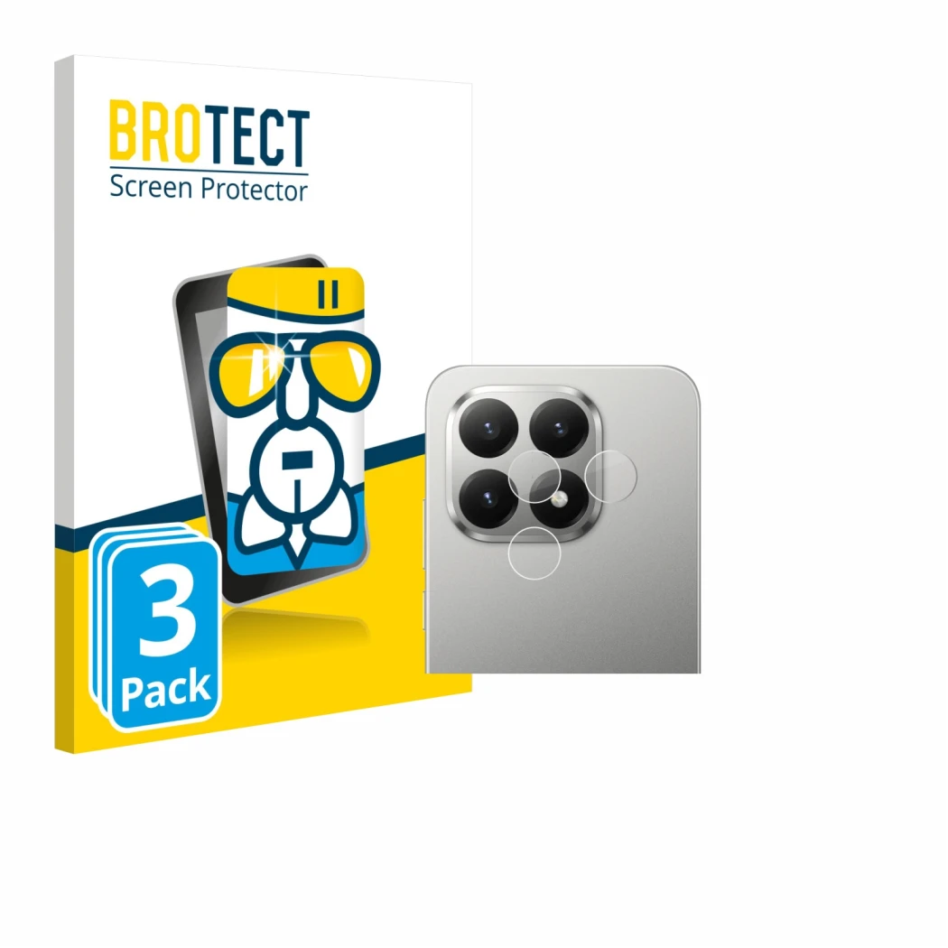 Vorderseite einer Produktverpackung mit dem Markenlogo BROTECT. Daneben ist das Gerät Xiaomi 15T (NUR Kameraschutz) mit dem zu