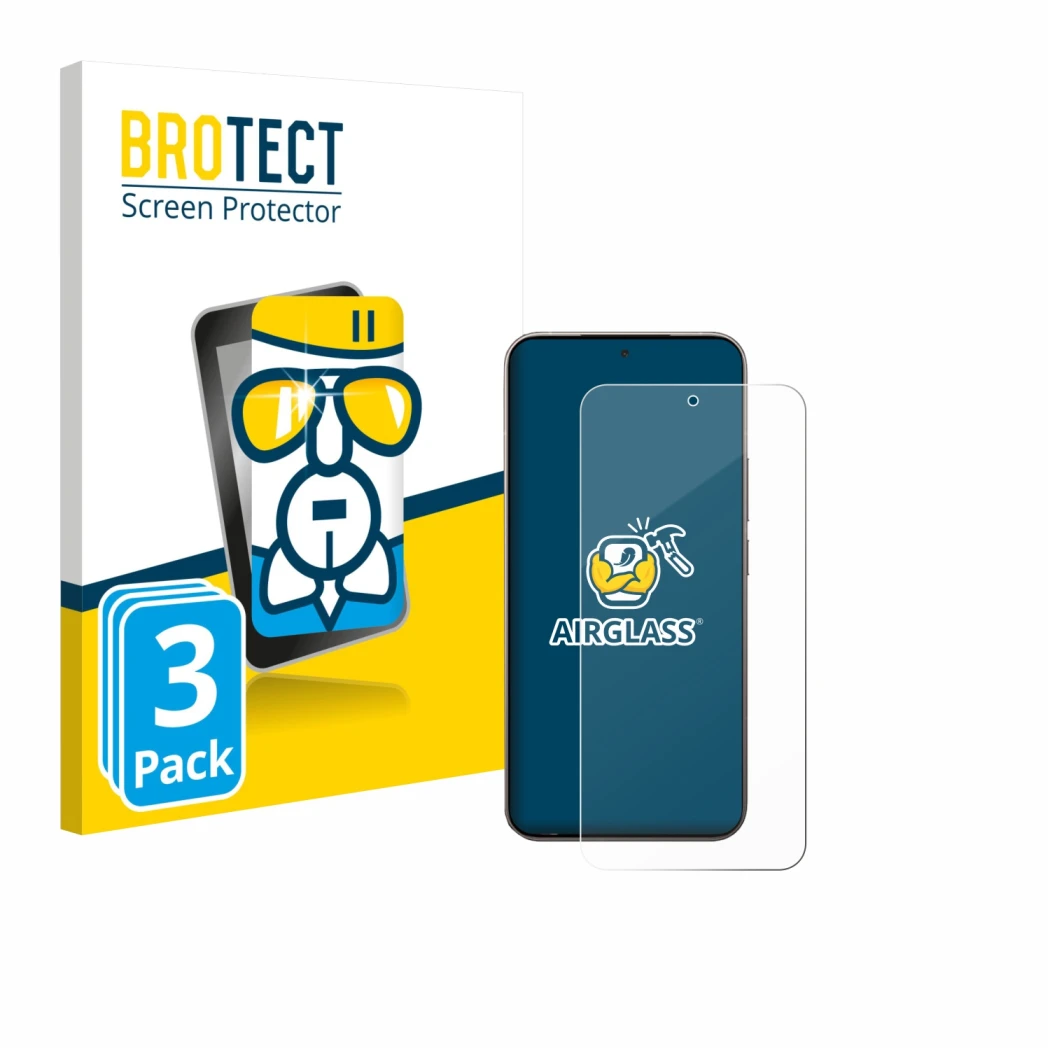 Vorderseite einer Produktverpackung mit dem Markenlogo BROTECT. Daneben ist das Gerät Xiaomi 15T Pro mit dem zugehörigen Displ