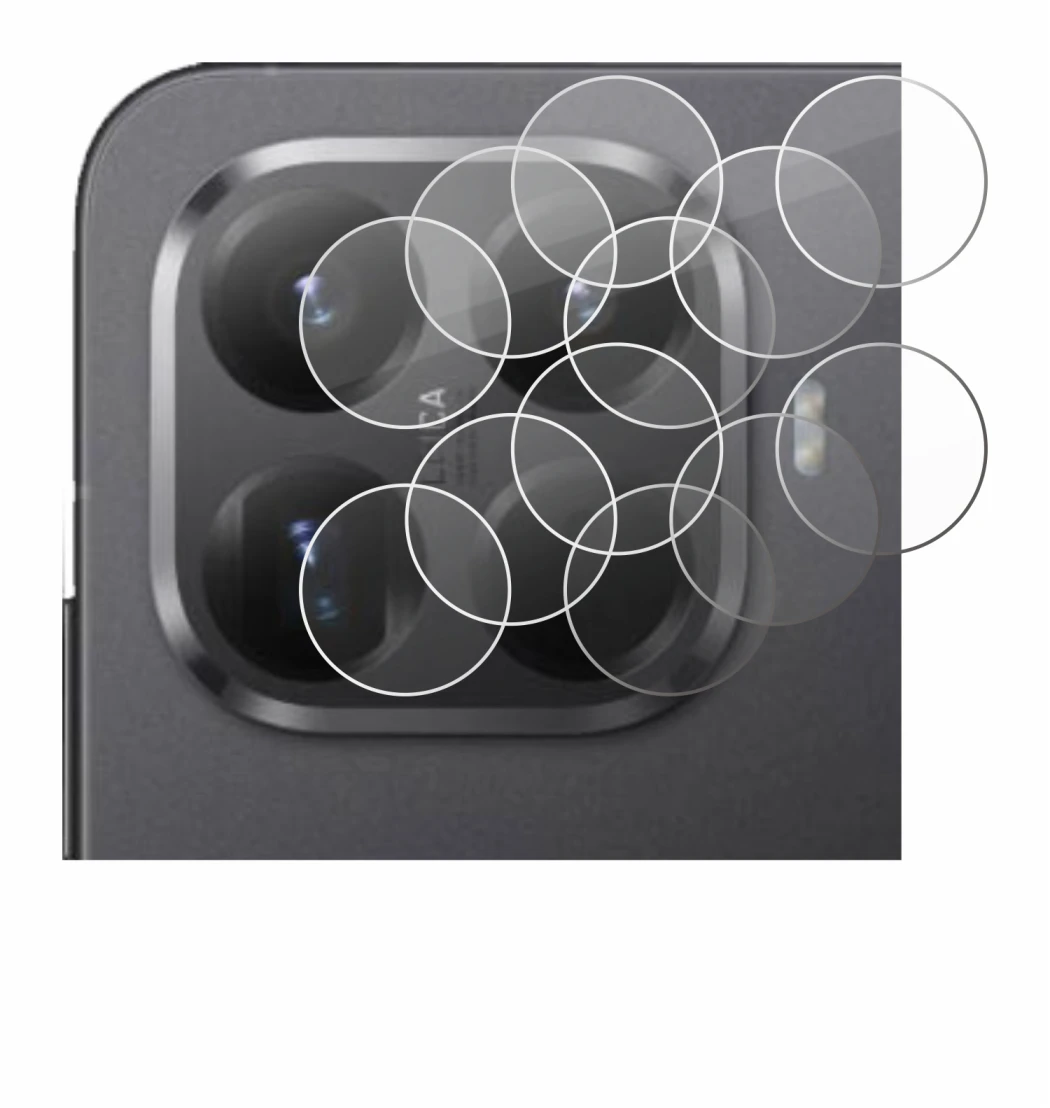 Abbildung des Geräts Xiaomi 15T Pro (NUR Kameraschutz) mit einer Vielzahl des Displayschutzes.