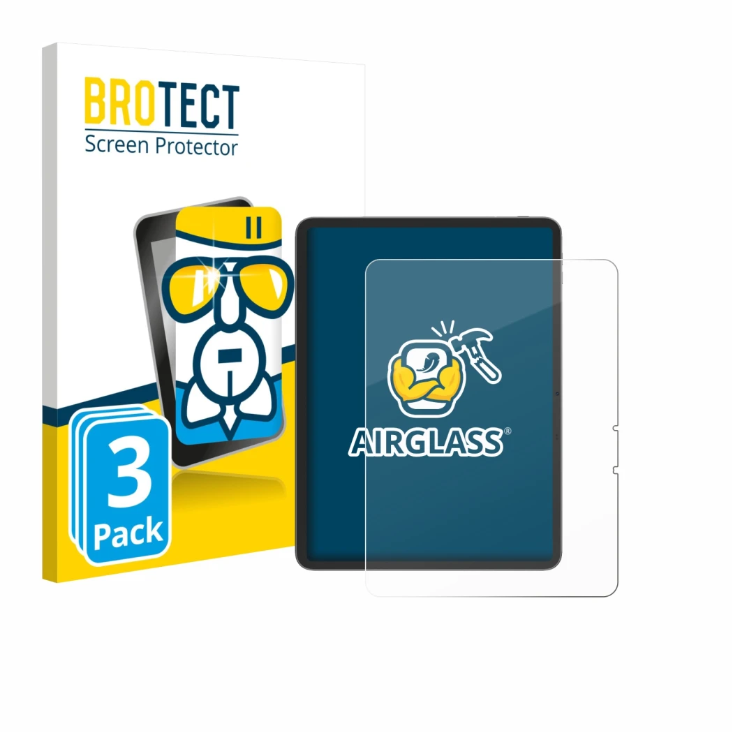 Vorderseite einer Produktverpackung mit dem Markenlogo BROTECT. Daneben ist das Gerät Blackview Link 8 mit dem zugehörigen Dis