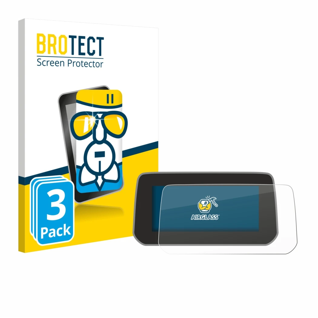 Vorderseite einer Produktverpackung mit dem Markenlogo BROTECT. Daneben ist das Gerät Mazda CX-5 2020 mit dem zugehörigen Disp