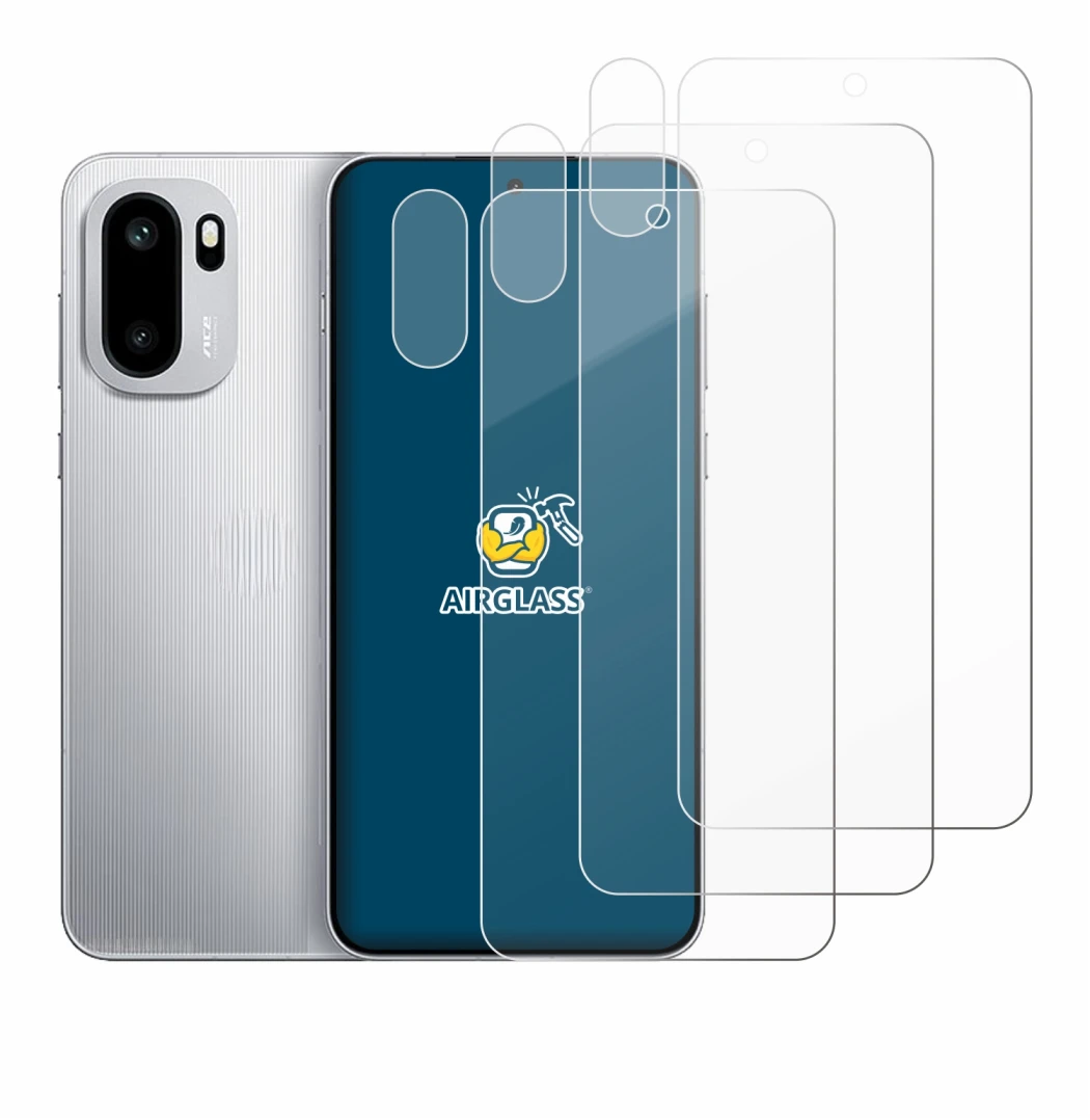 Abbildung des Geräts OnePlus 15R (Display+Kamera) mit einer Vielzahl des Displayschutzes.