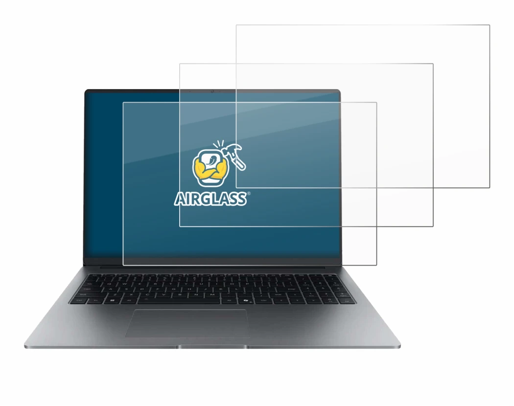 Abbildung des Geräts Honor MagicBook X16 Plus 2025 mit einer Vielzahl des Displayschutzes.