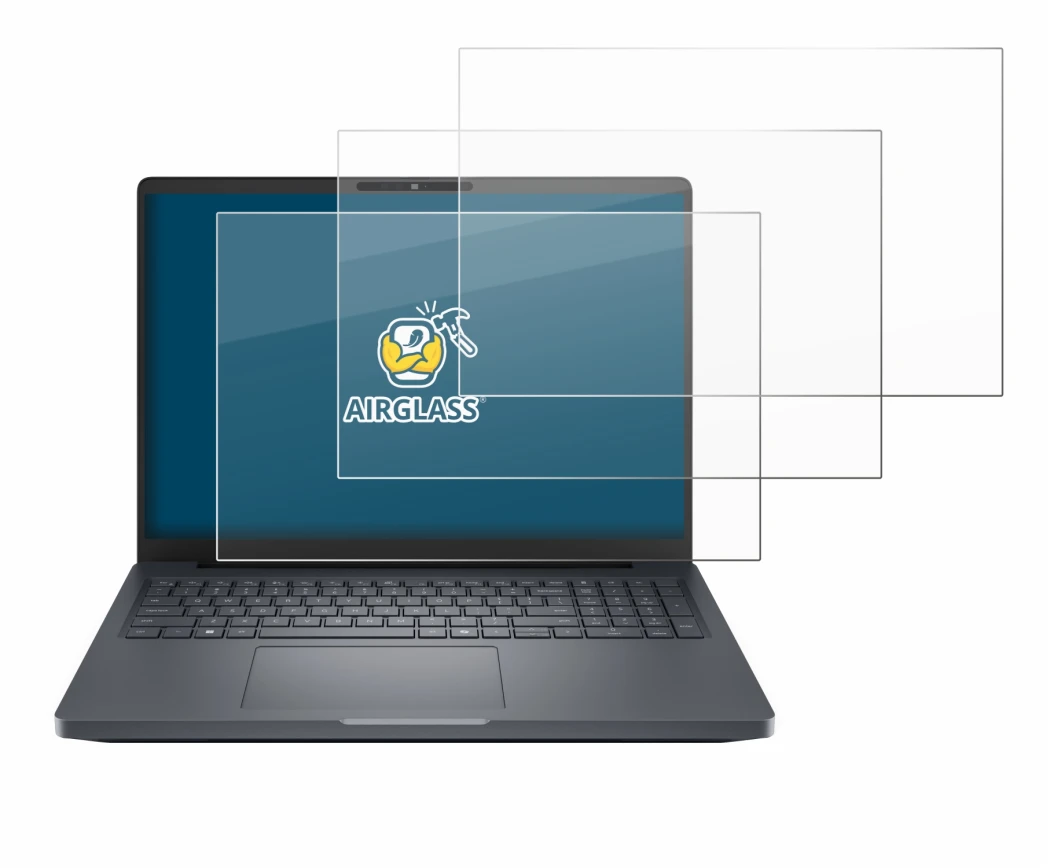 Abbildung des Geräts Dell Pro Max 16 Plus mit einer Vielzahl des Displayschutzes.