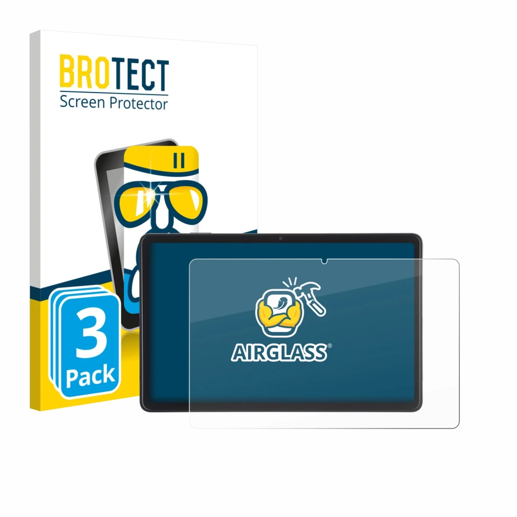 Vorderseite einer Produktverpackung mit dem Markenlogo BROTECT. Daneben ist das Gerät Acepad A171 10.4