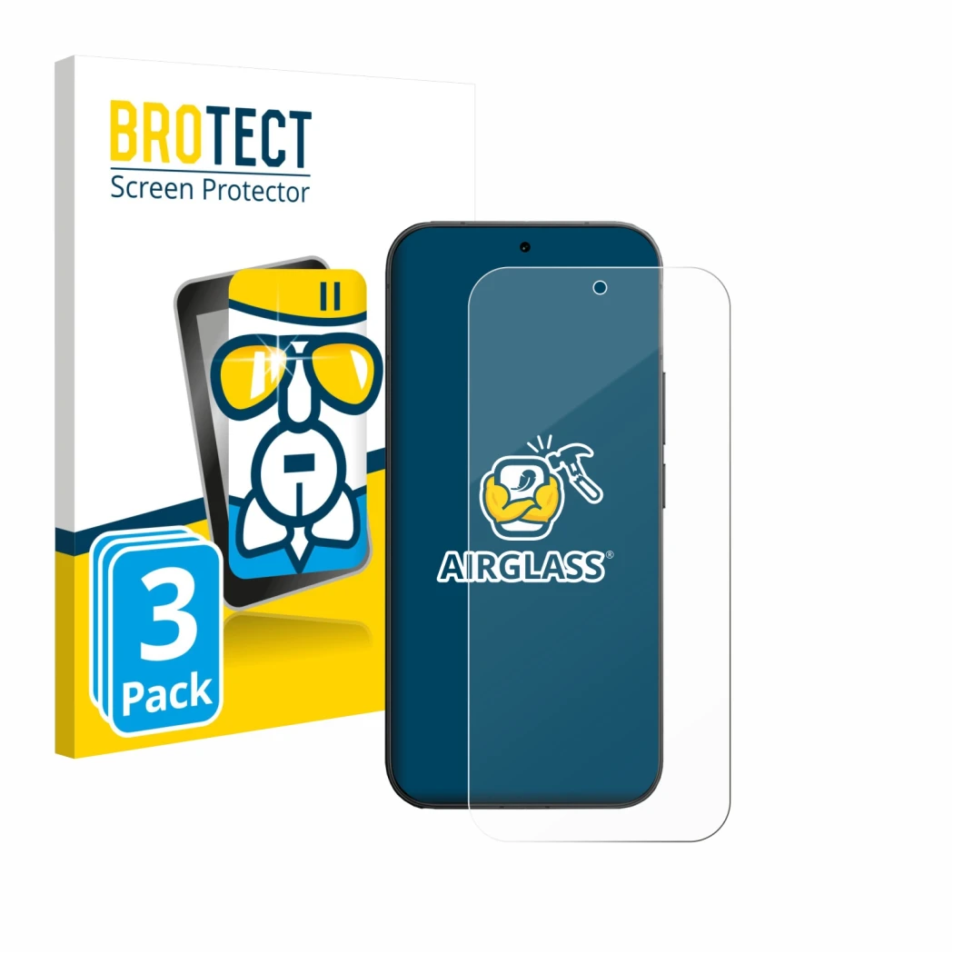 Vorderseite einer Produktverpackung mit dem Markenlogo BROTECT. Daneben ist das Gerät Vivo V70 mit dem zugehörigen Displayschu