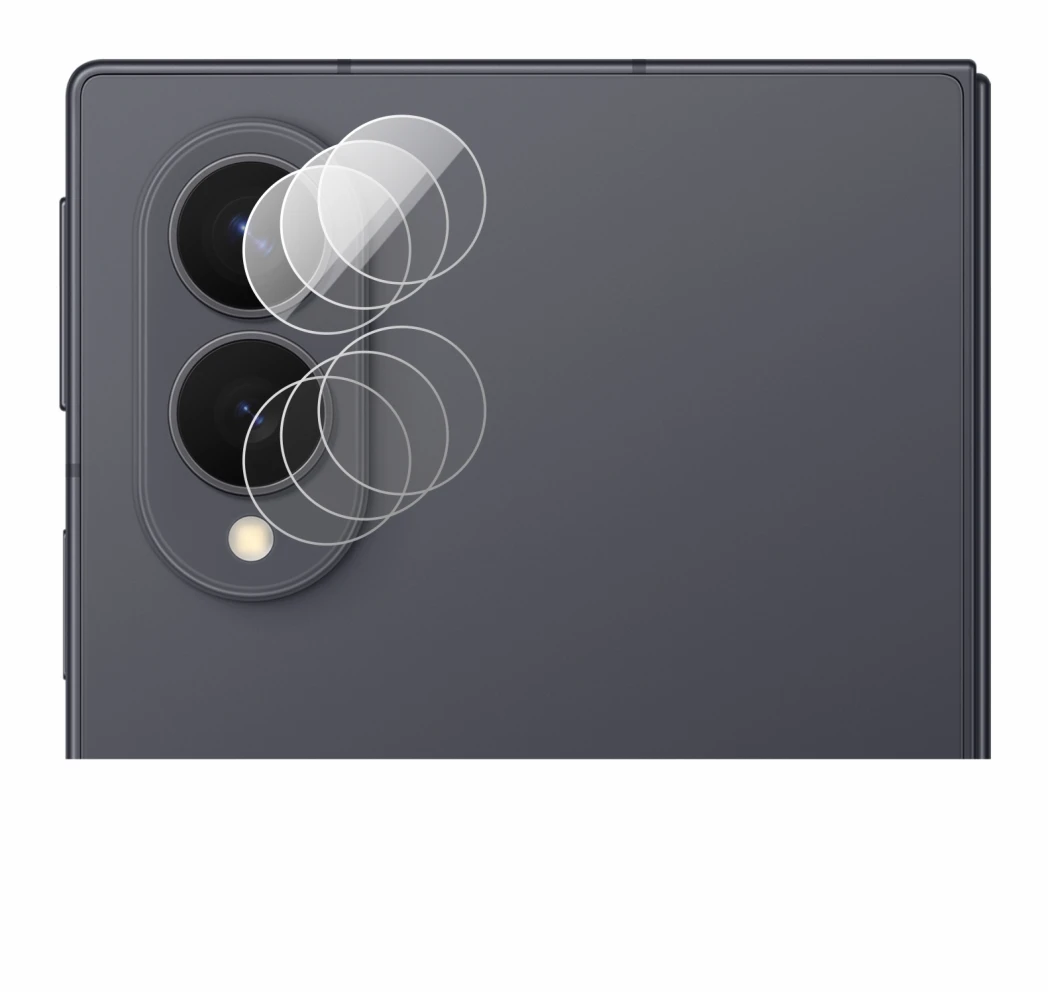 Abbildung des Geräts Samsung Galaxy Z Fold 8 (NUR Kameraschutz) mit einer Vielzahl des Displayschutzes.