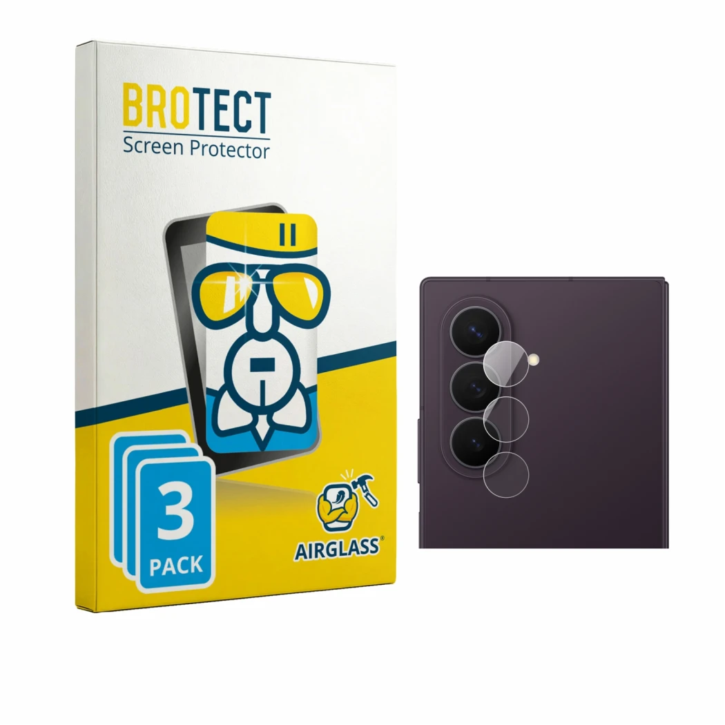 Vorderseite einer Produktverpackung mit dem Markenlogo BROTECT. Daneben ist das Gerät Samsung Galaxy Z Fold 8 Ultra (NUR Kamer