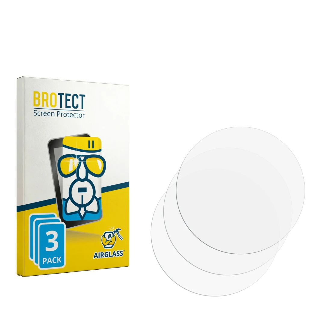 Vorderseite einer Produktverpackung mit dem Markenlogo BROTECT. Daneben ist der zugehörige Displayschutz.