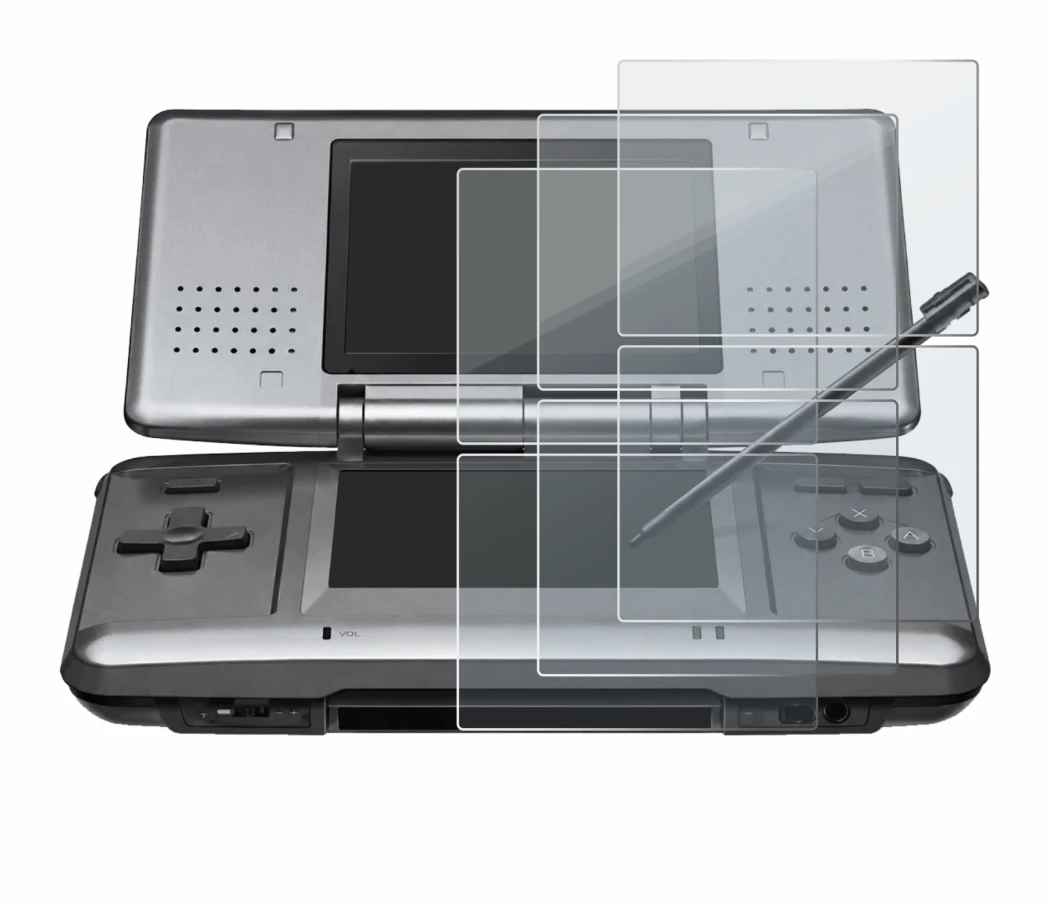 Abbildung des Geräts Nintendo DS mit einer Vielzahl des Displayschutzes.