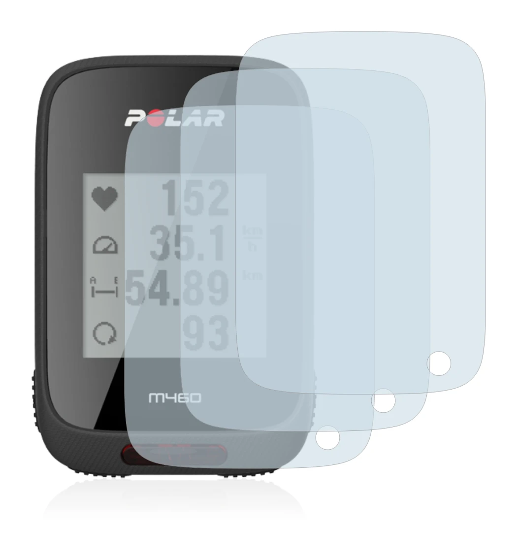 Abbildung des Geräts Polar M460 mit einer Vielzahl des Displayschutzes.