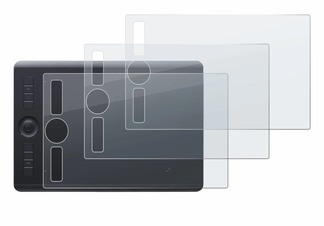 Abbildung des Geräts Wacom Intuos Pro M (2017) mit einer Vielzahl des Displayschutzes.
