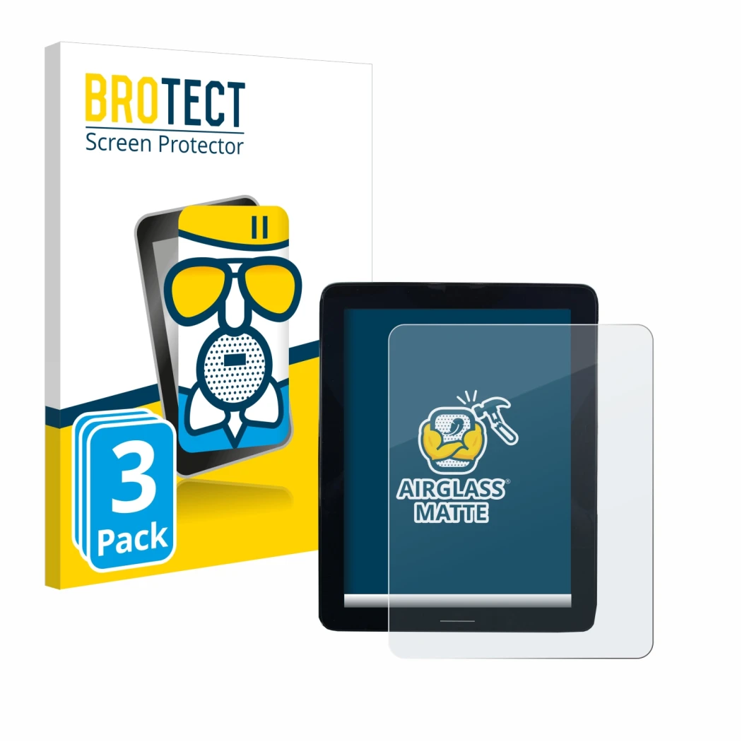 Vorderseite einer Produktverpackung mit dem Markenlogo BROTECT. Daneben ist das Gerät Volvo Polestar 2 2021 Infotainment Syste