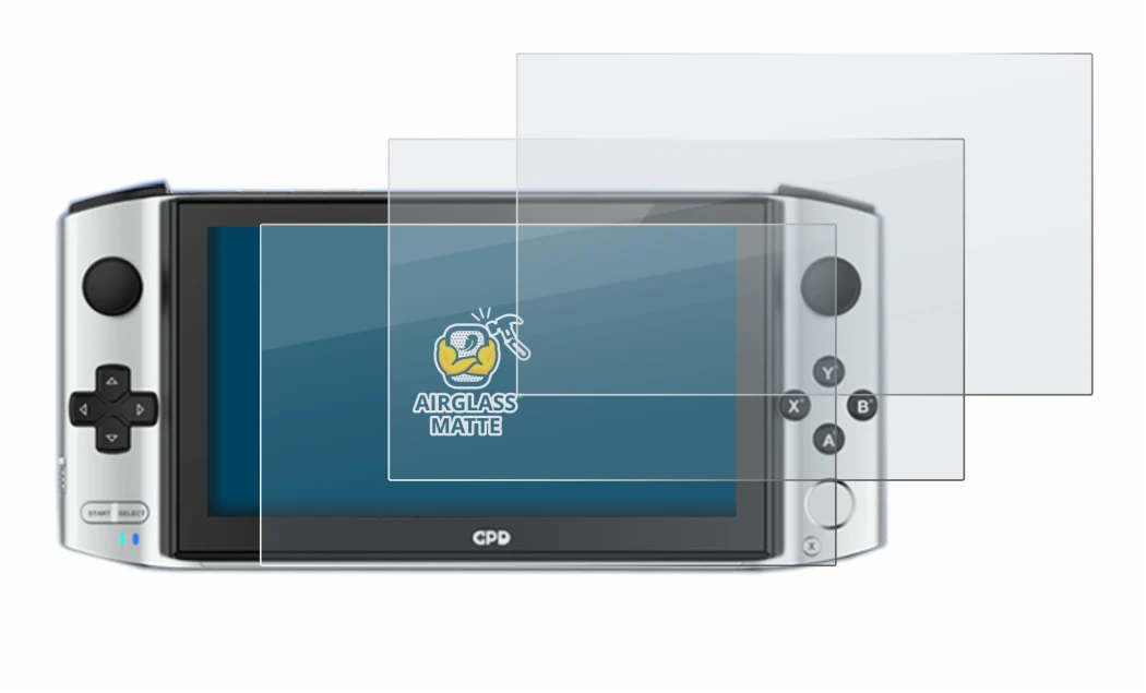 Abbildung des Geräts GPD Win 3 mit einer Vielzahl des Displayschutzes.