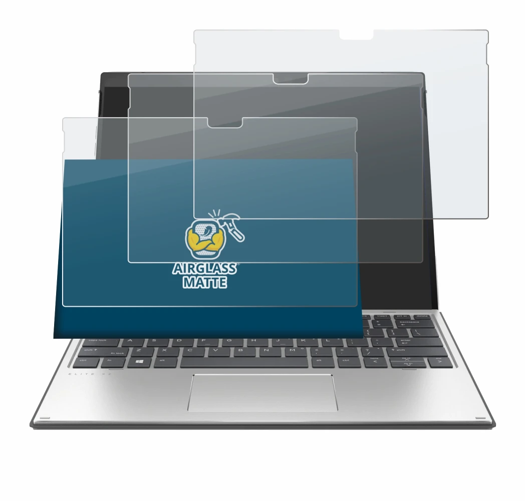 Abbildung des Geräts HP Elite x2 G8 mit einer Vielzahl des Displayschutzes.