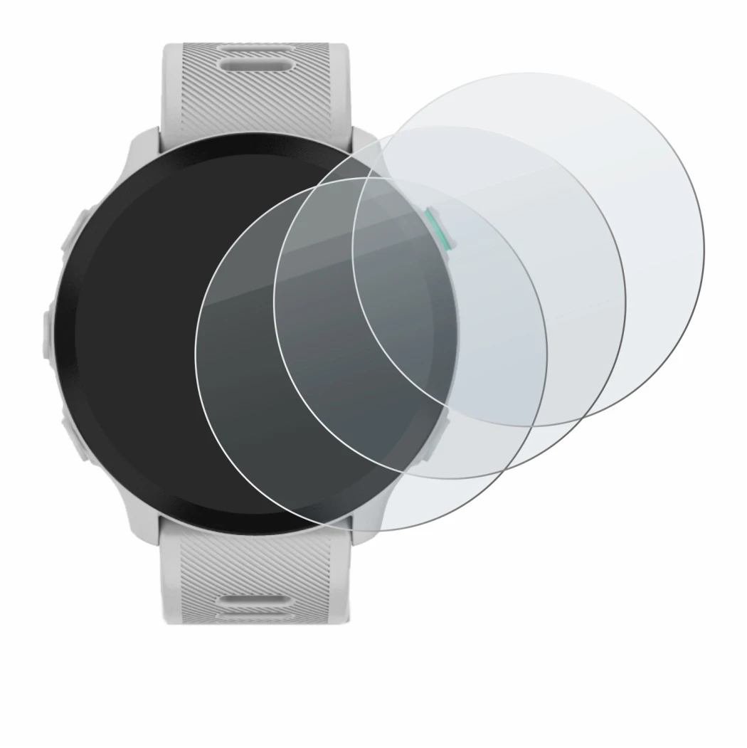 Abbildung des Geräts Garmin Forerunner 55 mit einer Vielzahl des Displayschutzes.