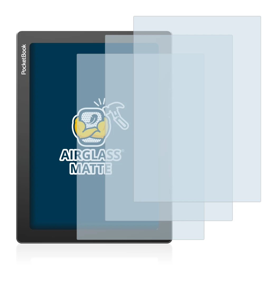 Abbildung des Geräts PocketBook InkPad Lite mit einer Vielzahl des Displayschutzes.