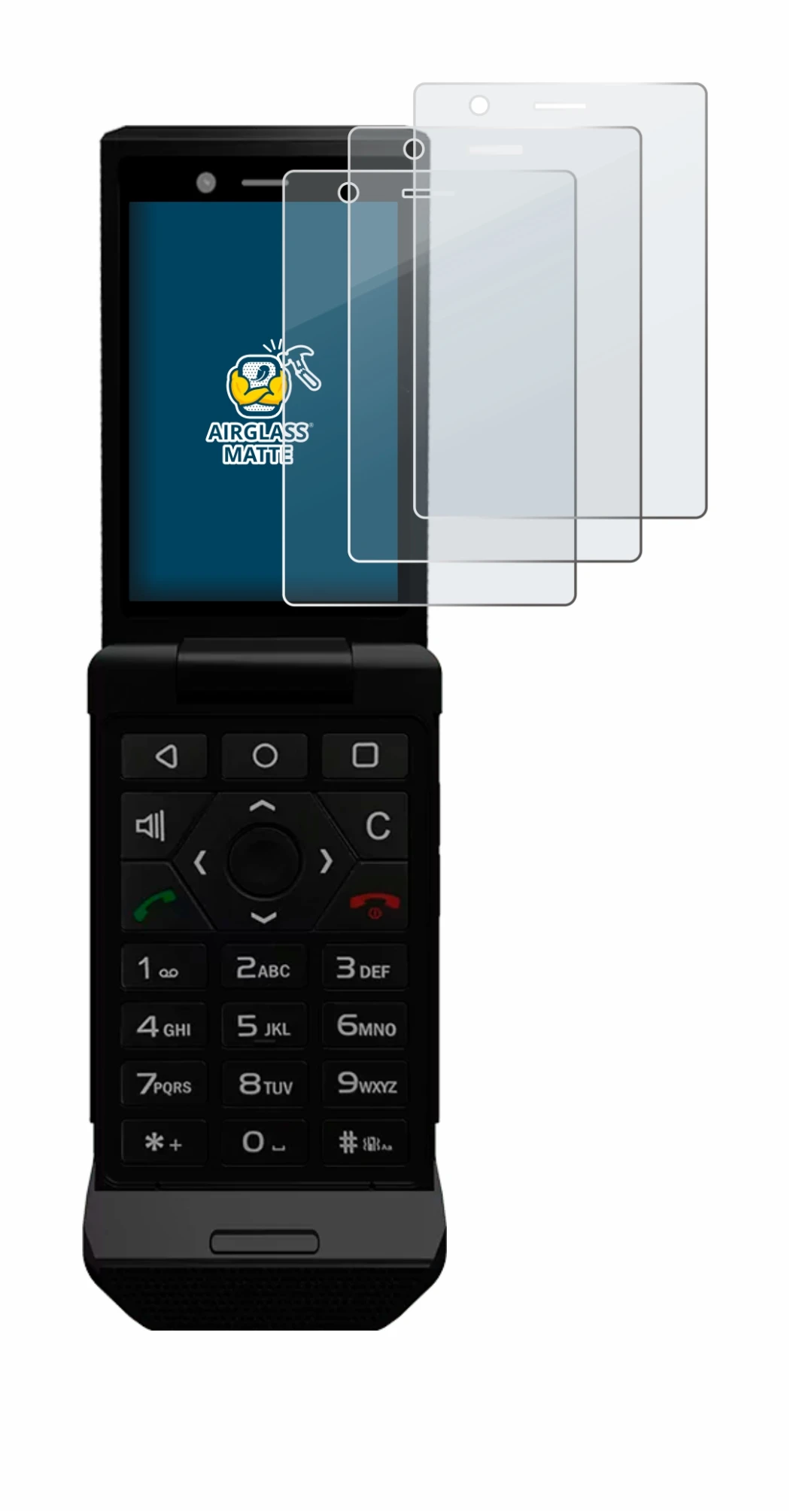 Abbildung des Geräts Caterpillar Cat S22 Flip mit einer Vielzahl des Displayschutzes.