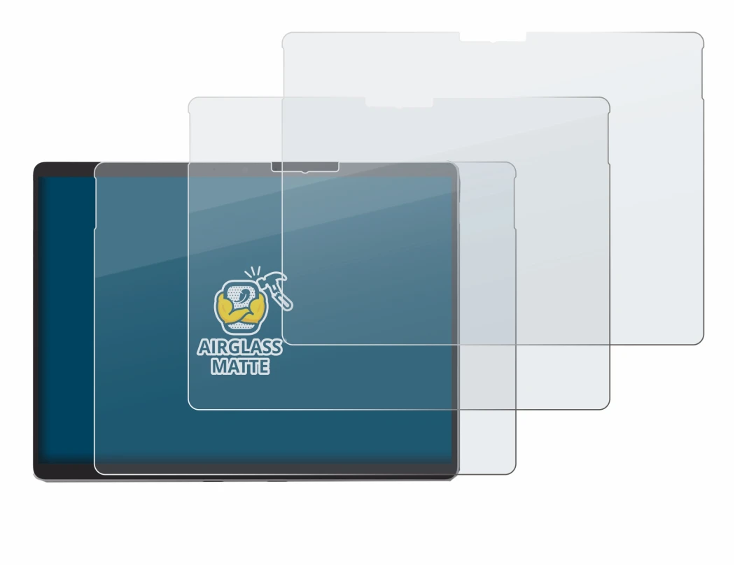 Abbildung des Geräts Microsoft Surface Pro 8 (2021) mit einer Vielzahl des Displayschutzes.