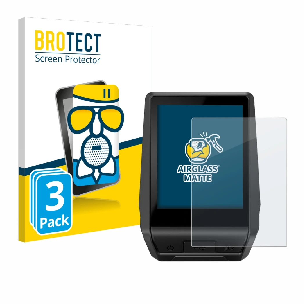 Vorderseite einer Produktverpackung mit dem Markenlogo BROTECT. Daneben ist das Gerät Bosch Nyon 2 2021 mit dem zugehörigen Di