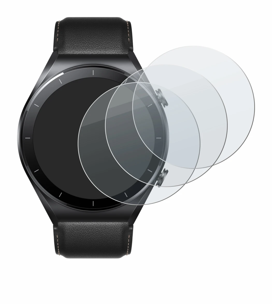 Abbildung des Geräts Xiaomi Watch S1 mit einer Vielzahl des Displayschutzes.