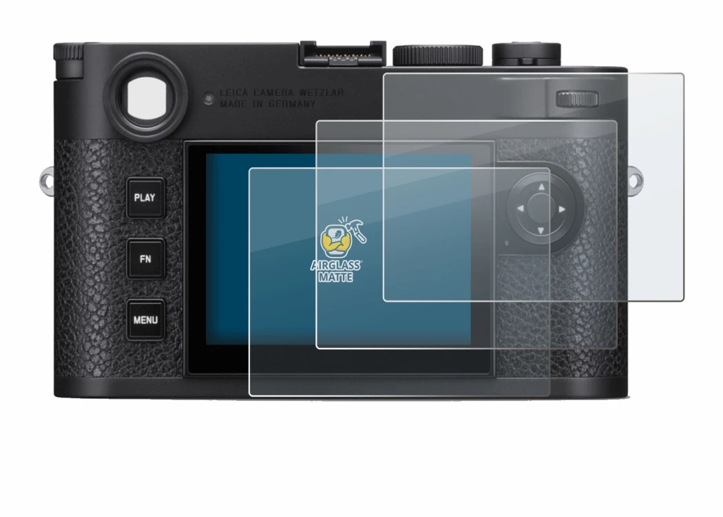 Abbildung des Geräts Leica M11 mit einer Vielzahl des Displayschutzes.