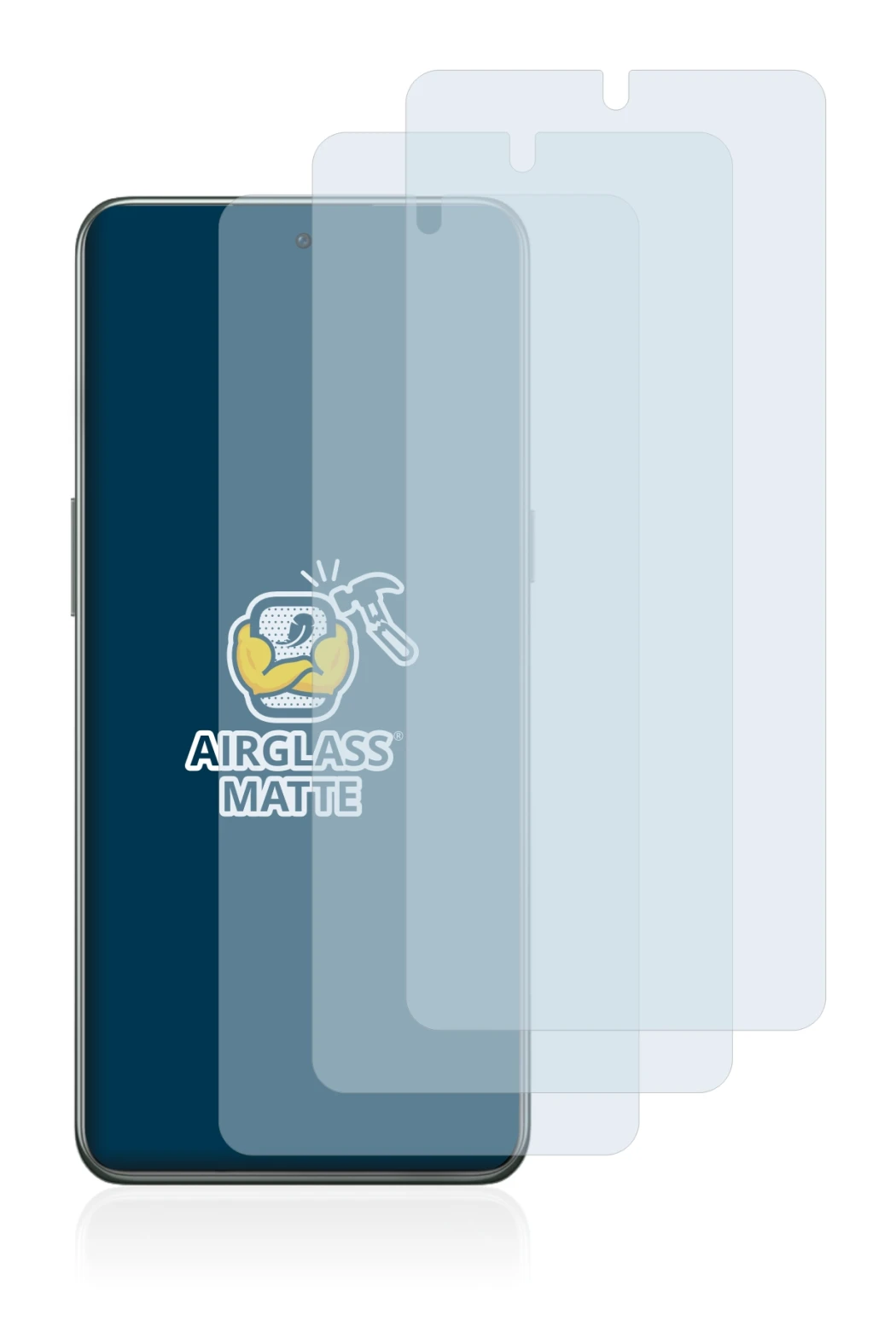 Abbildung des Geräts OnePlus 10T 5G mit einer Vielzahl des Displayschutzes.