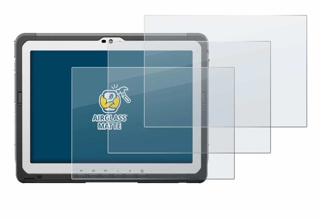 Abbildung des Geräts Panasonic Toughbook FZ-A3 mit einer Vielzahl des Displayschutzes.