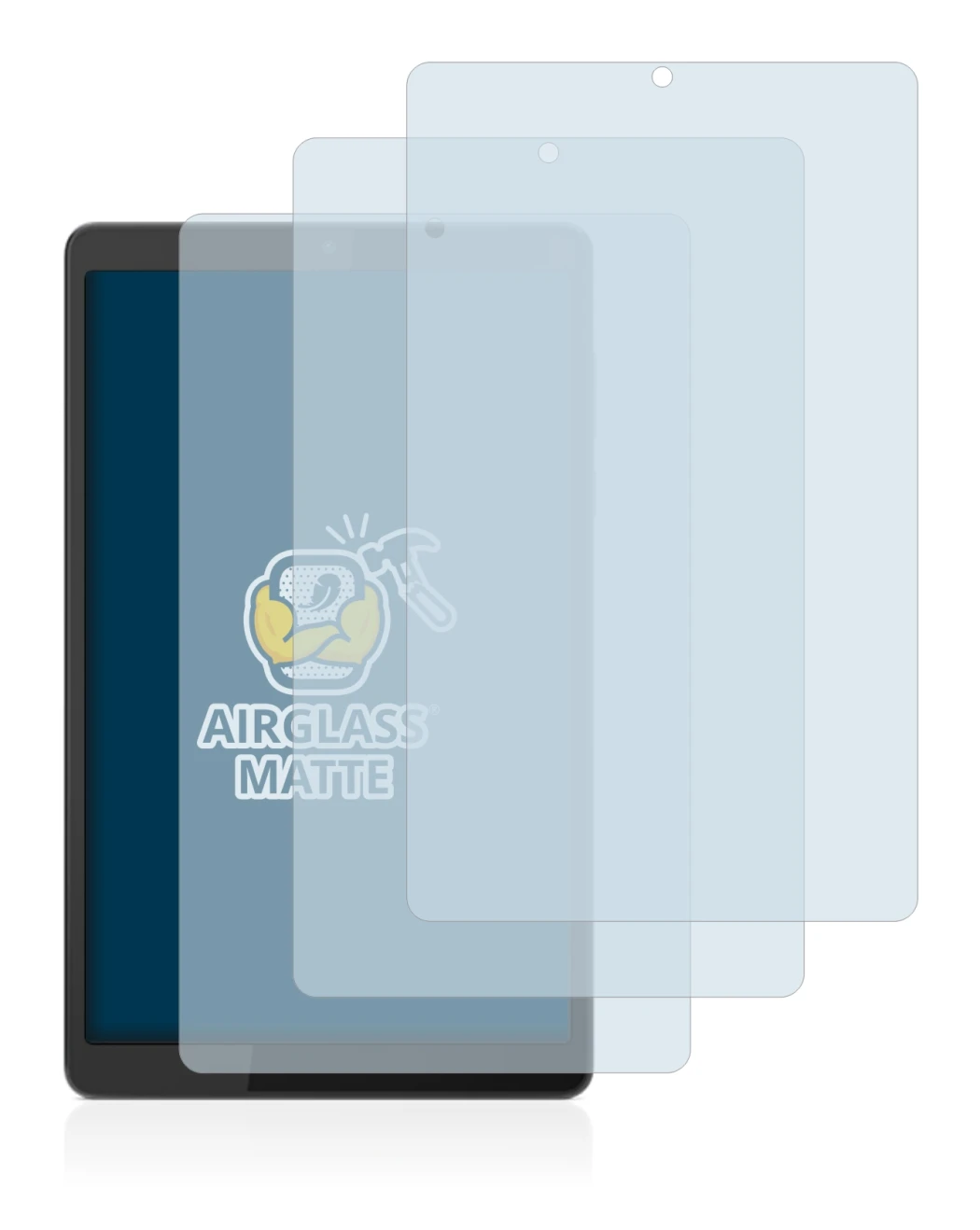 Abbildung des Geräts Lenovo Tab M8 (4. Gen.) mit einer Vielzahl des Displayschutzes.