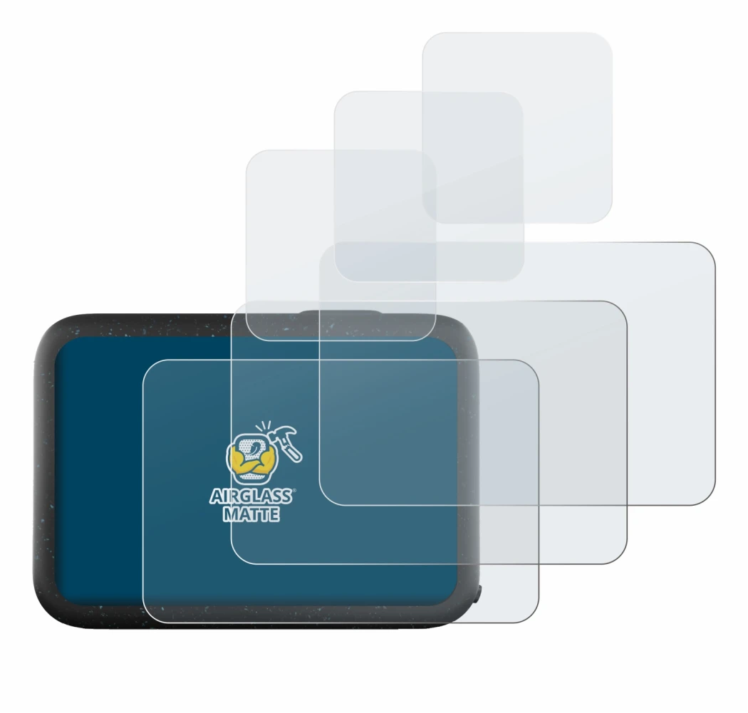 Abbildung des Geräts GoPro Hero 12 Black mit einer Vielzahl des Displayschutzes.