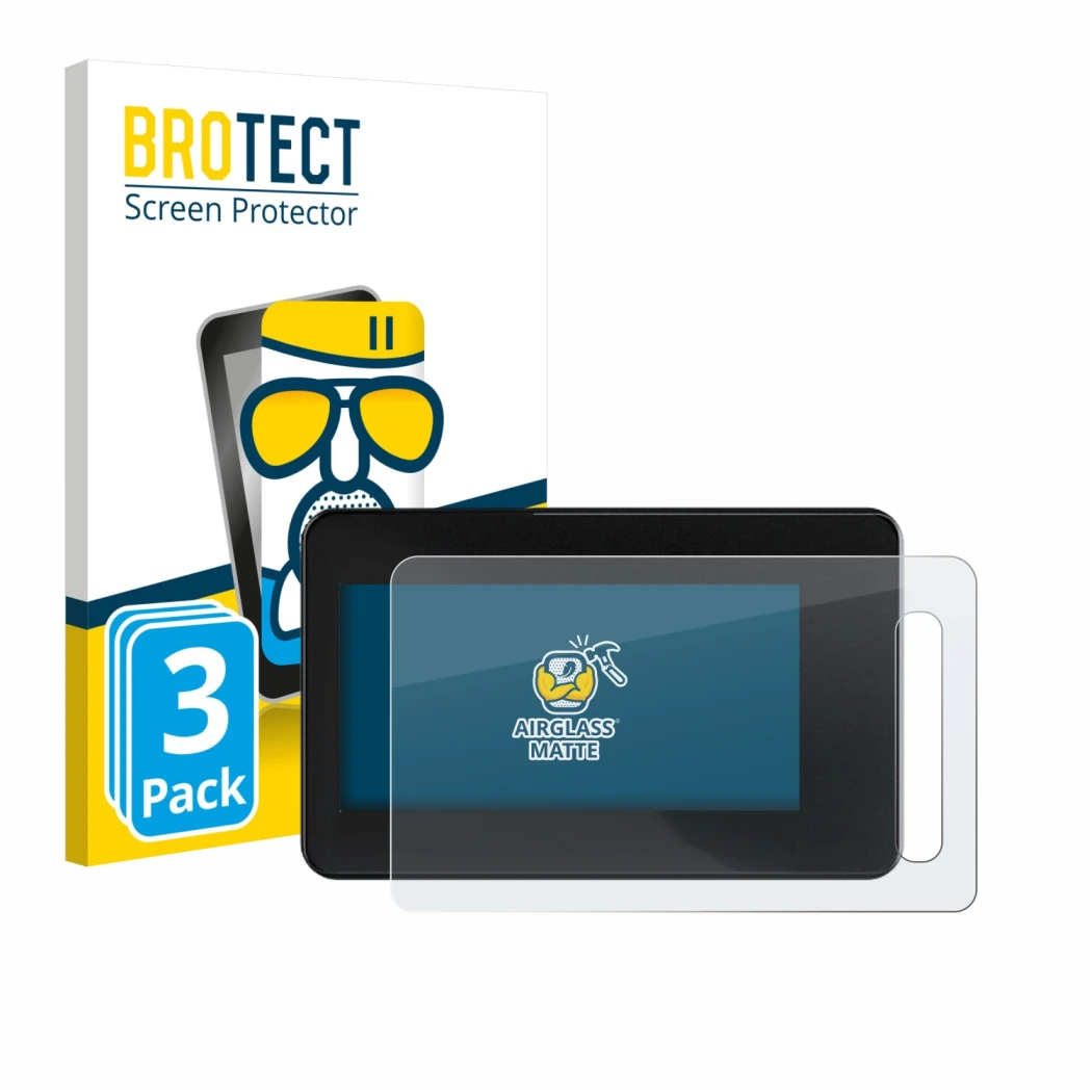 Vorderseite einer Produktverpackung mit dem Markenlogo BROTECT. Daneben ist das Gerät Shimano Steps SC-EN600 mit dem zugehörig