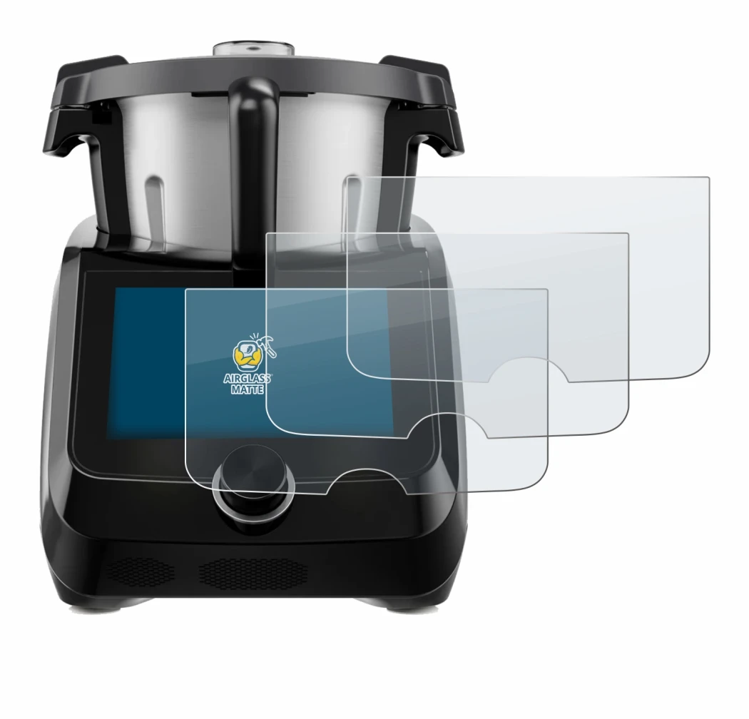 Abbildung des Geräts SilverCrest Monsieur Cuisine Smart BLACK EDITION mit einer Vielzahl des Displayschutzes.
