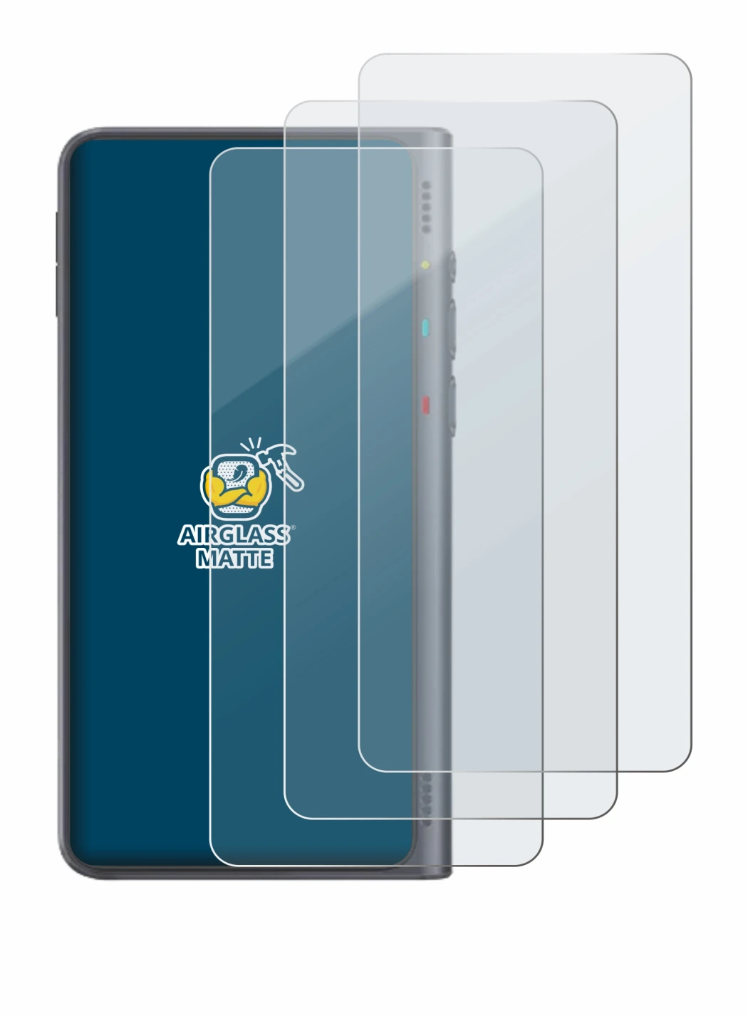 Abbildung des Geräts Timekettle Fluentalk T1 mit einer Vielzahl des Displayschutzes.