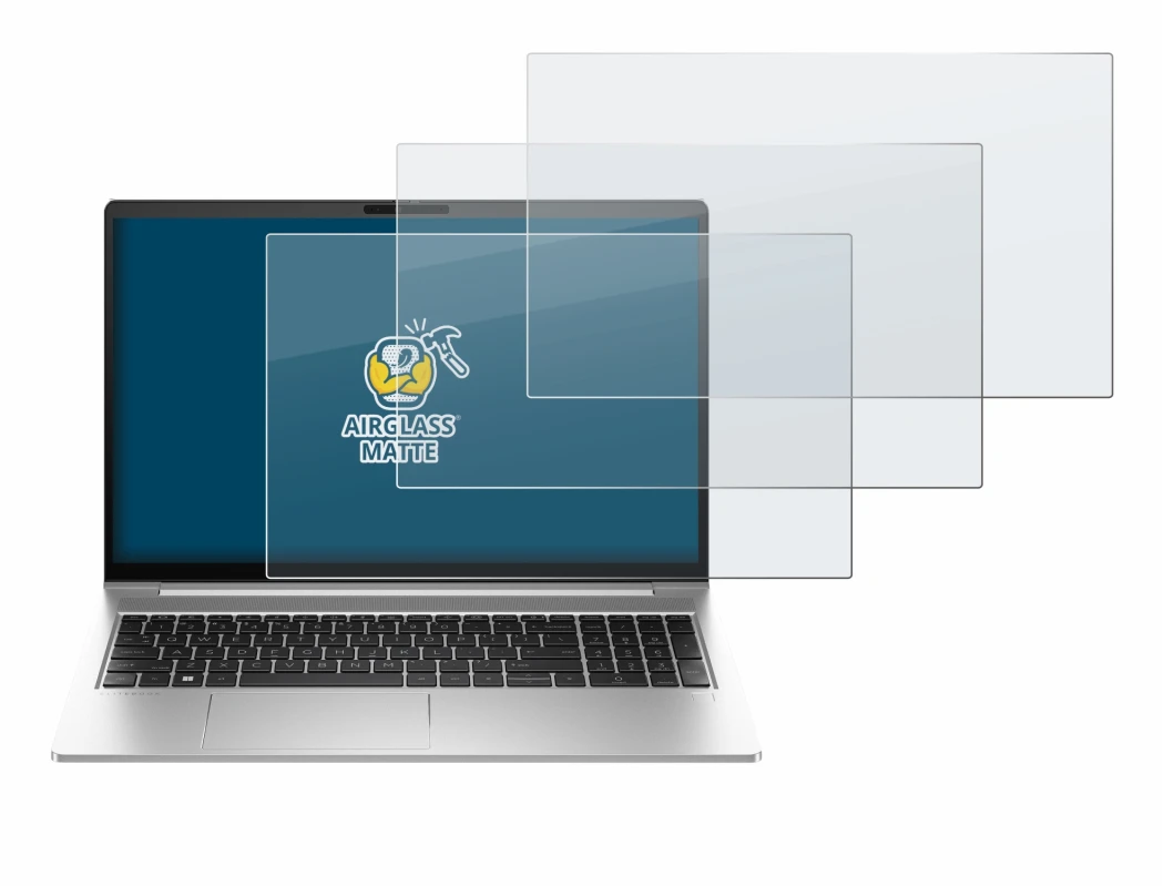 Abbildung des Geräts HP EliteBook 640 G10 mit einer Vielzahl des Displayschutzes.