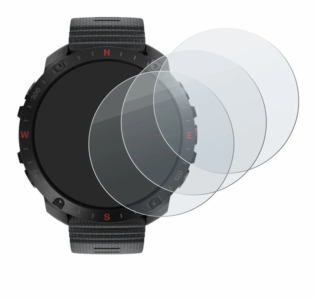 Abbildung des Geräts Polar Grit X2 Pro mit einer Vielzahl des Displayschutzes.