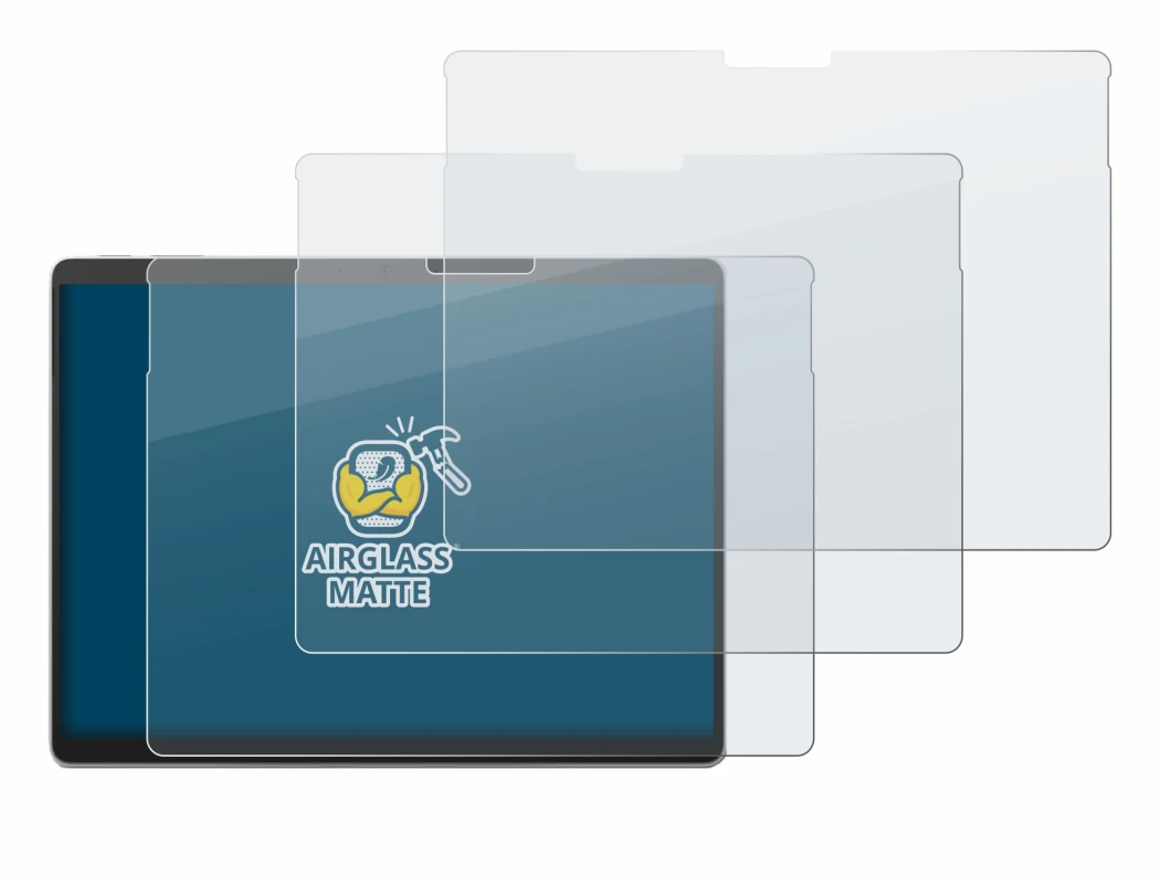 Abbildung des Geräts Microsoft Surface Pro 10 mit einer Vielzahl des Displayschutzes.