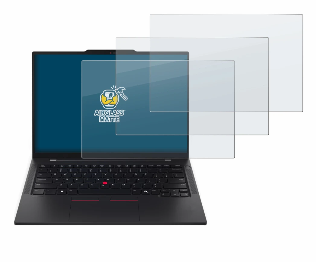 Abbildung des Geräts Lenovo ThinkPad T14s Gen 6 mit einer Vielzahl des Displayschutzes.