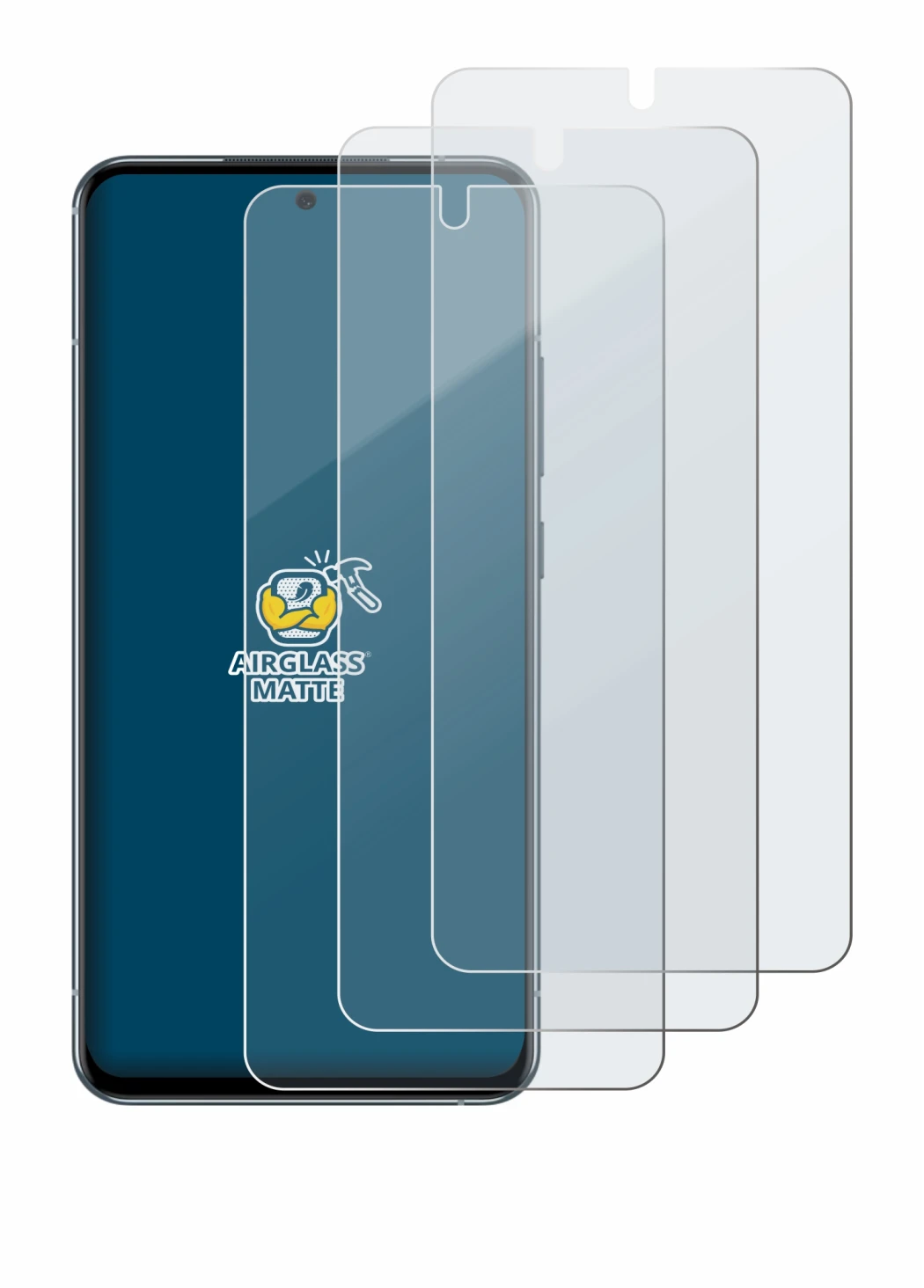 Abbildung des Geräts Nokia X30 5G mit einer Vielzahl des Displayschutzes.