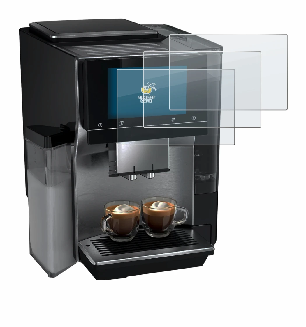 Abbildung des Geräts Siemens EQ700 mit einer Vielzahl des Displayschutzes.