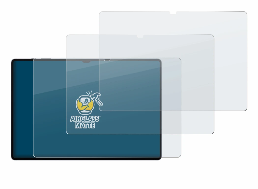 Abbildung des Geräts Samsung Galaxy Tab S10 Ultra 5G mit einer Vielzahl des Displayschutzes.