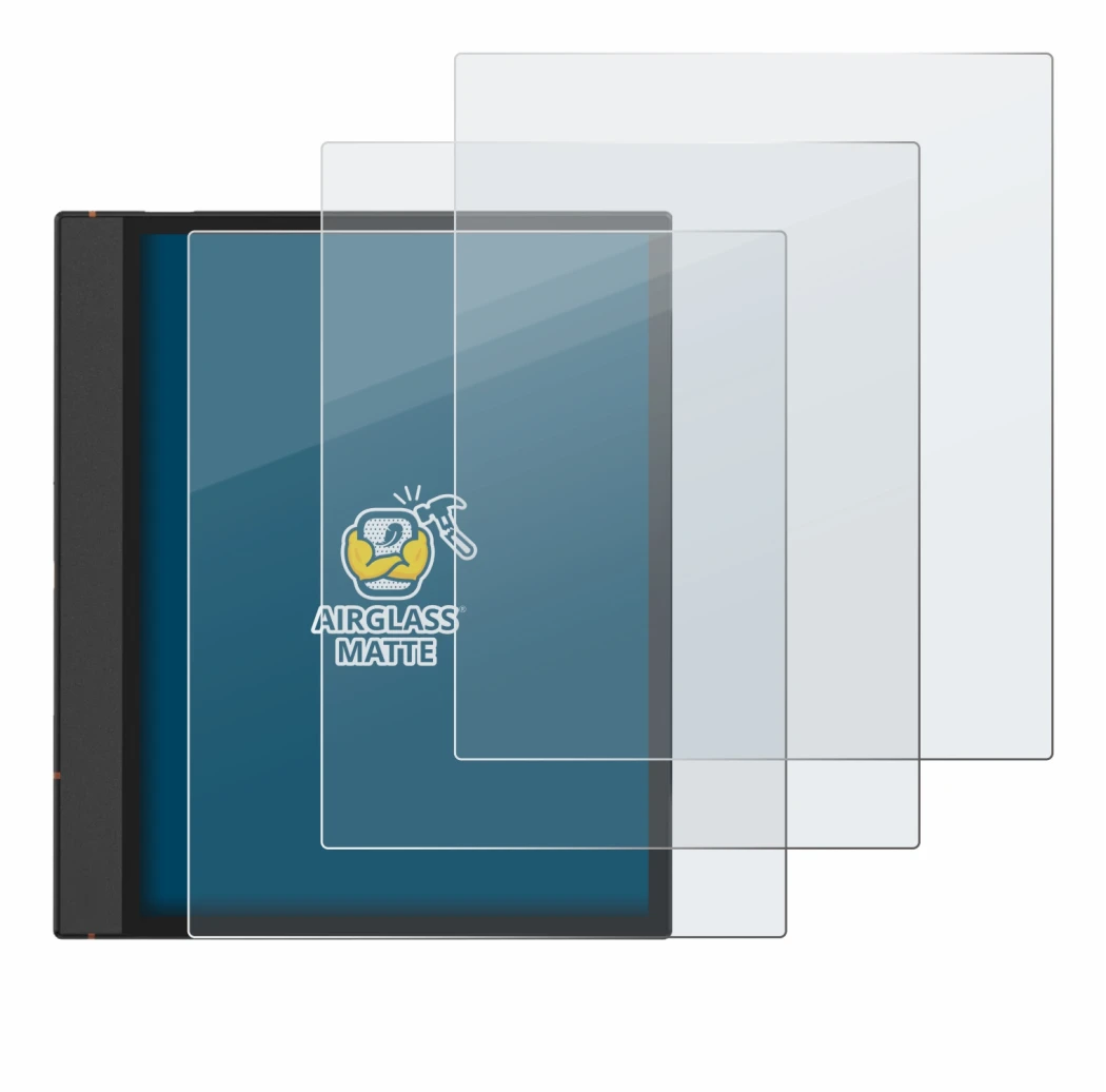 Abbildung des Geräts Boox Note Air 4 C mit einer Vielzahl des Displayschutzes.